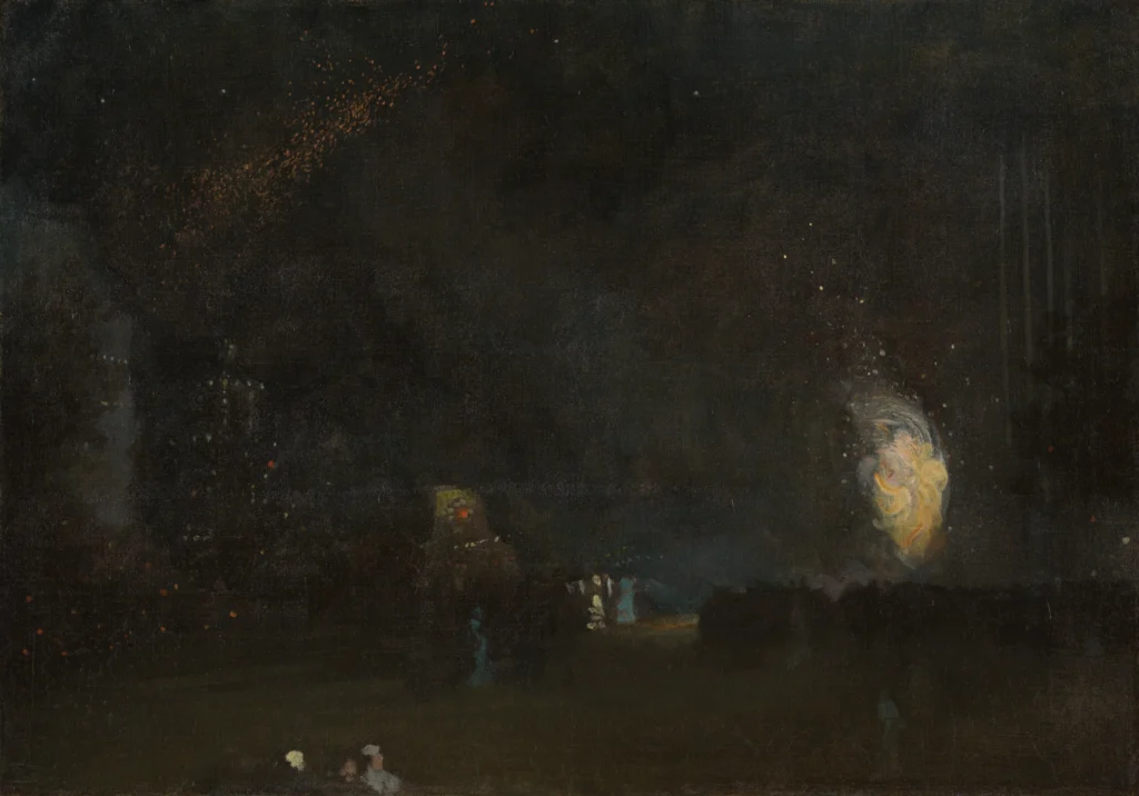 Nocturne, Black and Gold, The Fire Wheel, James McNeill Whistler, 1875 7. [Image Credit Tate]