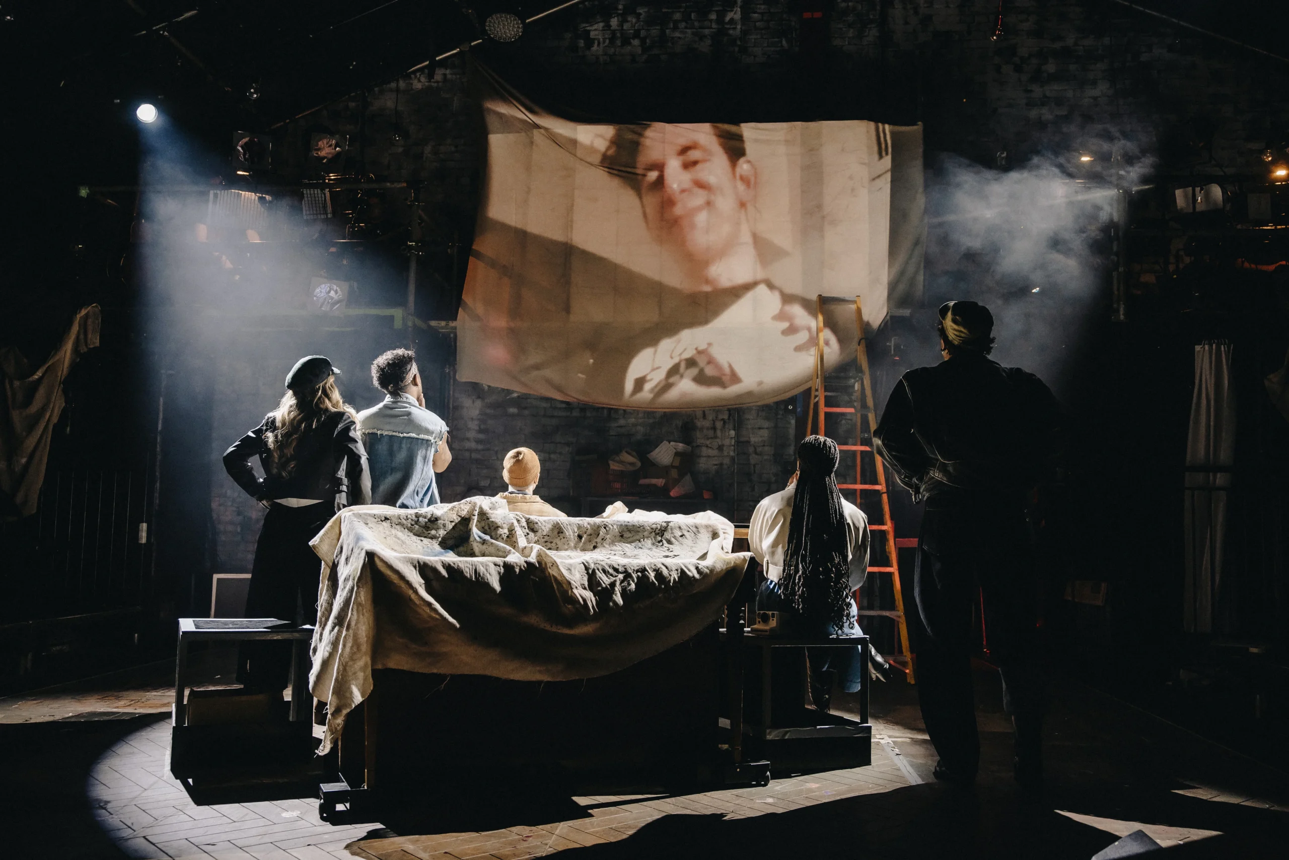 Cast watch archival Jonathan Larson footage in The Jonathan Larson Project at Southwark Playhouse
