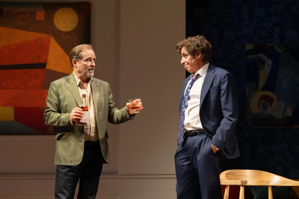 O'Hanlon as Paul and Mangan as Michel the best friend whose wife is at the centre of it all. Image Credit | Johan Persson