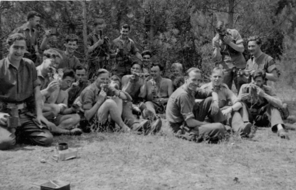SAS men of Operation Bulbasket enjoy a meal on 12 June 1944, days before most would be executed by the German Army.