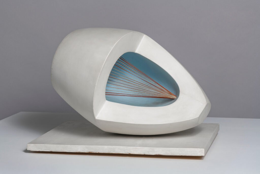Sculpture with Colour (Oval Form) Pale Blue and Red, 1943. Saved from export in 2024 after a public appeal raised £3.8m
