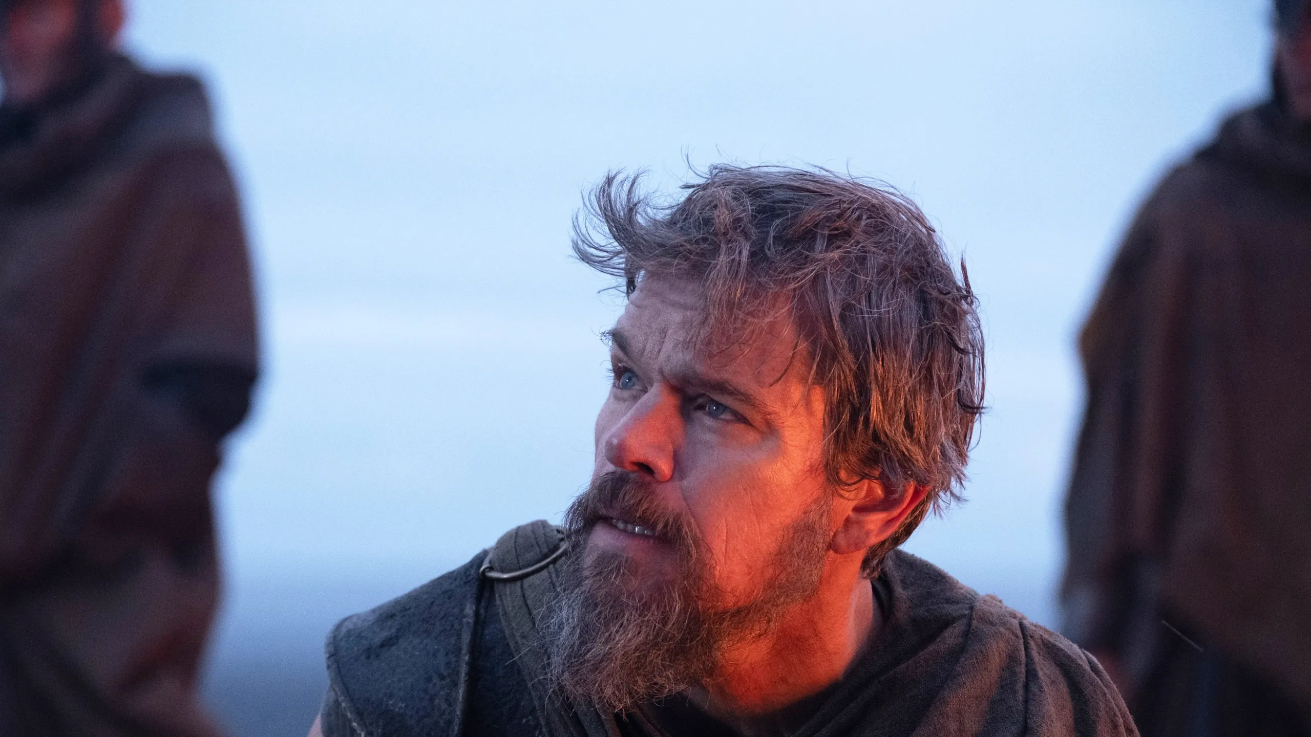 The Odyssey Nolan review, Matt Damon as Odysseus on the shoreline