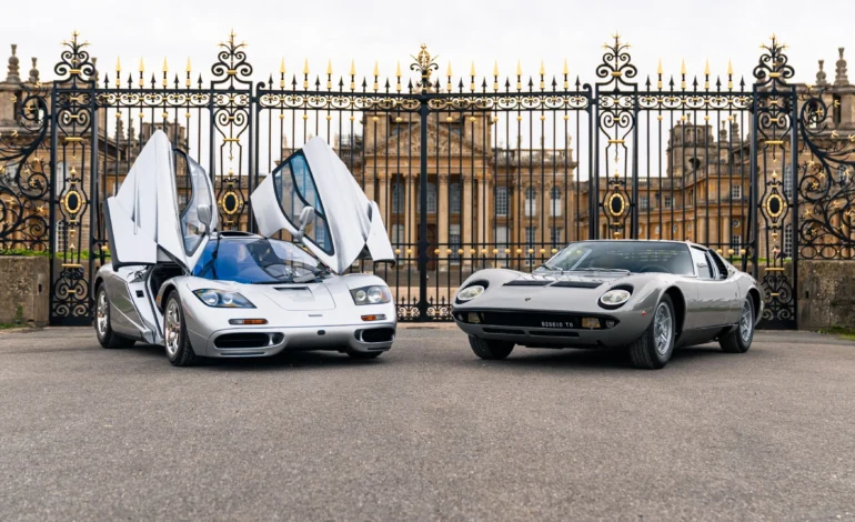 A Lamborghini Miura and a McLaren F1 have made history at Blenheim Palace