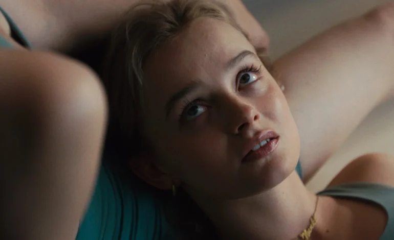 Maja Bons as Luca in Babystar, an intimate close-up from Joscha Bongard's family influencer satire