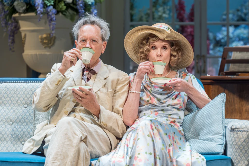 HAY FEVER. Richard E. Grant (David Bliss) and Christine Baranski (Judith Bliss).